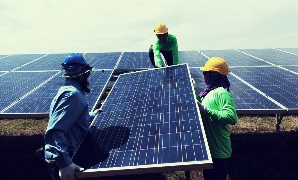 Arush Enterprise technical team installing solar panels in Seoni
